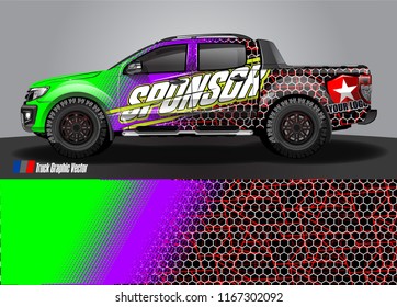 cargo truck decal wrap design vector. abstract background for vehicle vinyl branding