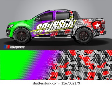 cargo truck decal wrap design vector. abstract background for vehicle vinyl branding
