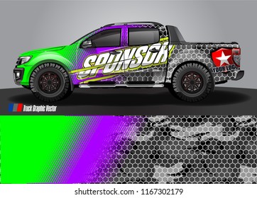 cargo truck decal wrap design vector. abstract background for vehicle vinyl branding