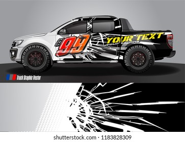 cargo truck decal wrap design vector. abstract racing graphic stripe background kit for vehicle vinyl, race car sticker, and rally livery  