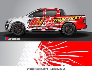 cargo truck decal wrap design vector. abstract racing graphic stripe background kit for vehicle vinyl, race car sticker, and rally livery  