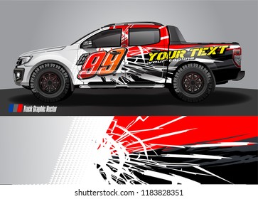 cargo truck decal wrap design vector. abstract racing graphic stripe background kit for vehicle vinyl, race car sticker, and rally livery  