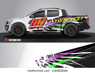 cargo truck decal wrap design vector. abstract racing graphic stripe background kit for vehicle vinyl, race car sticker, and rally livery  