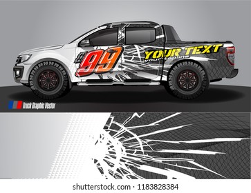 cargo truck decal wrap design vector. abstract racing graphic stripe background kit for vehicle vinyl, race car sticker, and rally livery  