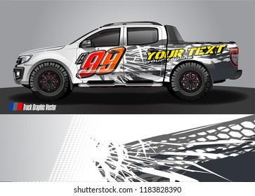 cargo truck decal wrap design vector. abstract racing graphic stripe background kit for vehicle vinyl, race car sticker, and rally livery  