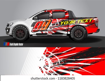 cargo truck decal wrap design vector. abstract racing graphic stripe background kit for vehicle vinyl, race car sticker, and rally livery  