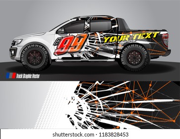 cargo truck decal wrap design vector. abstract racing graphic stripe background kit for vehicle vinyl, race car sticker, and rally livery  