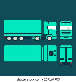  Cargo Truck Delivery Flat Design