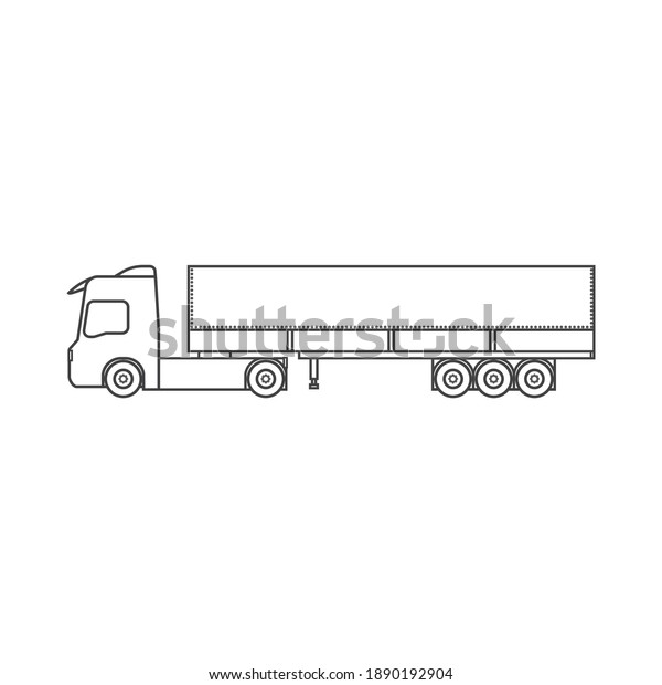 Cargo truck. Delivery of goods. Simple\
drawing. Vector illustration on white\
background