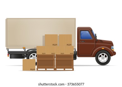 cargo truck delivery and transportation goods concept vector illustration isolated on white background