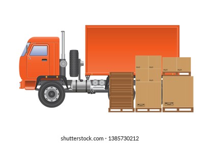 Cargo truck delivery vector illustration.