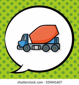 cargo truck doodle, speech bubble