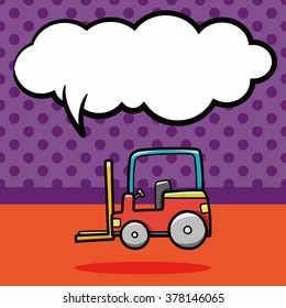 cargo truck doodle, speech bubble