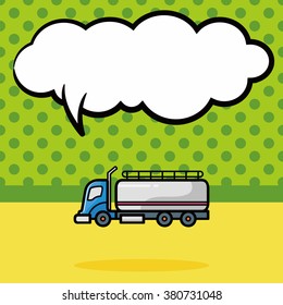 cargo truck doodle, speech bubble
