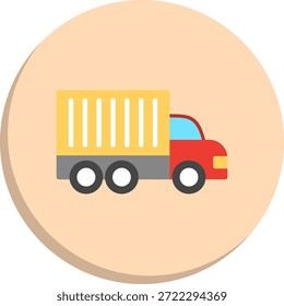 Cargo Truck Flat Circle Style Icon