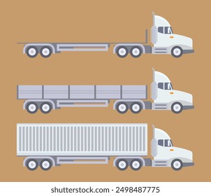 cargo truck flat design isolated background