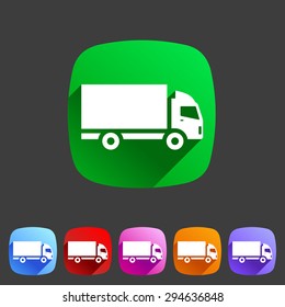 Cargo truck flat icon web sign symbol logo label