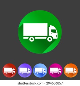 Cargo truck flat icon web sign symbol logo label