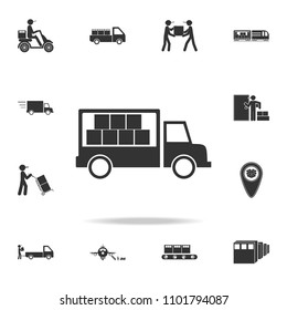 cargo truck icon. Detailed set of logistic icons. Premium graphic design. One of the collection icons for websites, web design, mobile app on white background