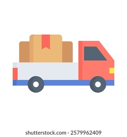 Cargo Truck Icon Element For Design