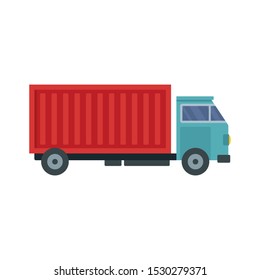 Cargo truck icon. Flat illustration of cargo truck vector icon for web design