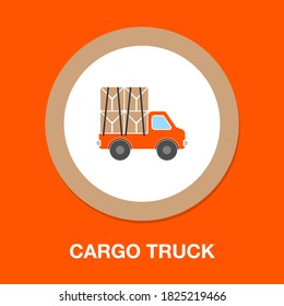 cargo truck icon. flat illustration of cargo truck vector icon for web