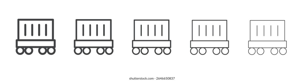 Cargo truck icon flat simple outline logo