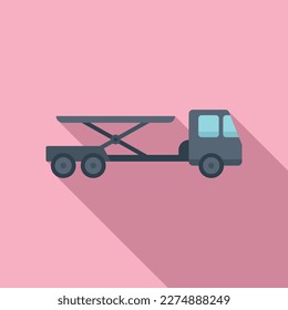 Cargo truck icon flat vector. Airport support. Aviation carrier