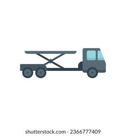 Cargo truck icon flat vector. Airport support. Aviation carrier isolated