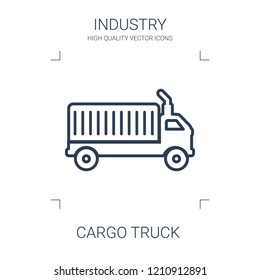 cargo truck icon. high quality line cargo truck icon on white background. from industry collection flat trendy vector cargo truck symbol. use for web and mobile