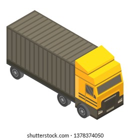 Cargo truck icon. Isometric of cargo truck vector icon for web design isolated on white background