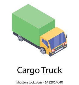 
Cargo truck icon isometric vector
