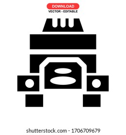 cargo truck icon or logo isolated sign symbol vector illustration - high quality black style vector icons
