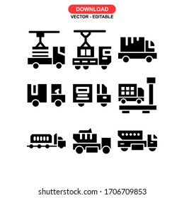 cargo truck icon or logo isolated sign symbol vector illustration - Collection of high quality black style vector icons

