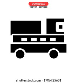 cargo truck icon or logo isolated sign symbol vector illustration - high quality black style vector icons
