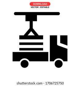 cargo truck icon or logo isolated sign symbol vector illustration - high quality black style vector icons
