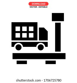 cargo truck icon or logo isolated sign symbol vector illustration - high quality black style vector icons
