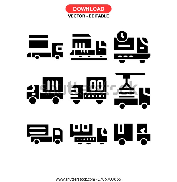 cargo truck icon or logo isolated sign symbol\
vector illustration - Collection of high quality black style vector\
icons\
