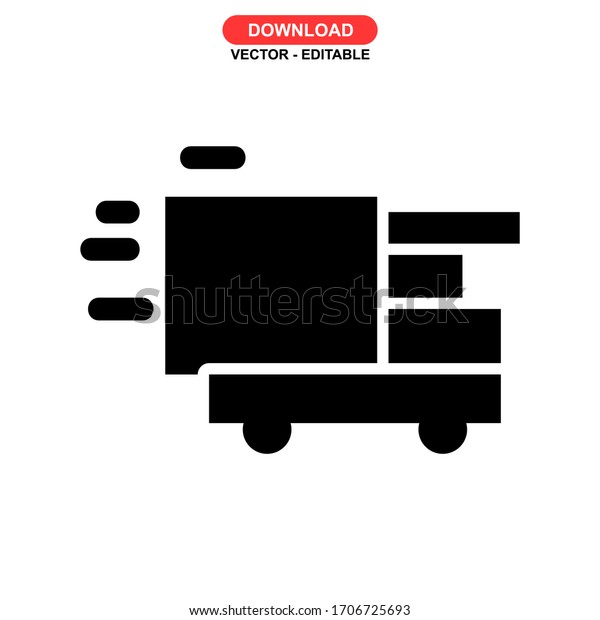 cargo truck icon or
logo isolated sign symbol vector illustration - high quality black
style vector icons
