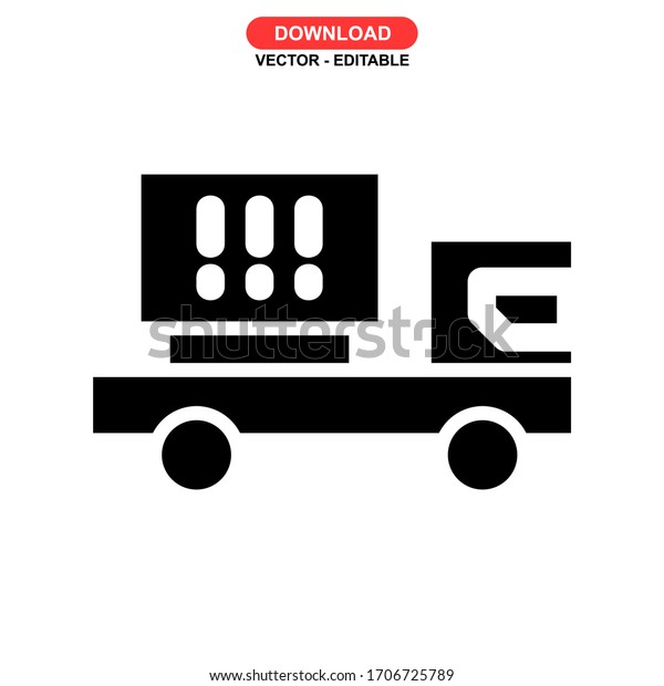 cargo truck icon or
logo isolated sign symbol vector illustration - high quality black
style vector icons
