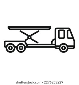 Cargo truck icon outline vector. Airport support. Aviation carrier