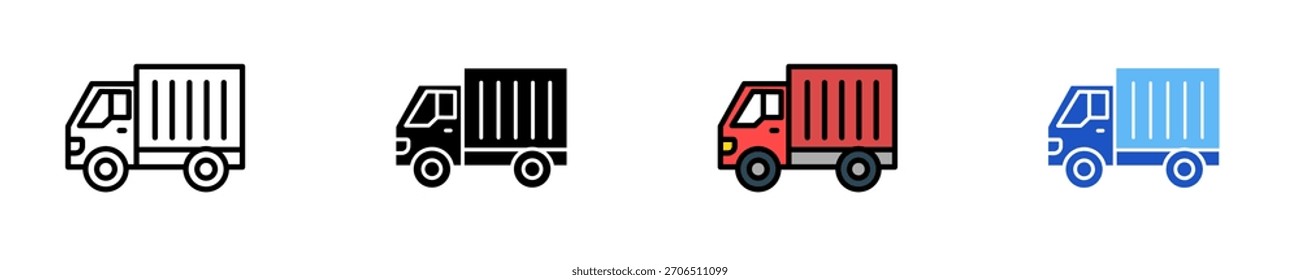 Cargo Truck Icon Set Multiple Style Collection
