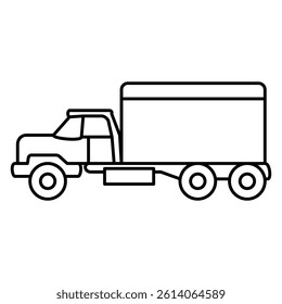 cargo truck icon, simple flat style, illustration, logo sign symbol pictogram template, for ui or ux isolated on white for mobile app, editable