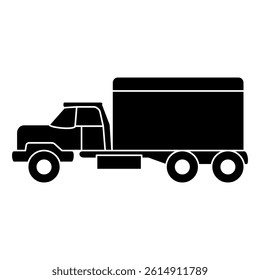 cargo truck icon, simple flat style, illustration, logo sign symbol pictogram template, for ui or ux isolated on white for mobile app, editable