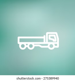 Cargo truck icon thin line for web and mobile, modern minimalistic flat design. Vector white icon on gradient mesh background.