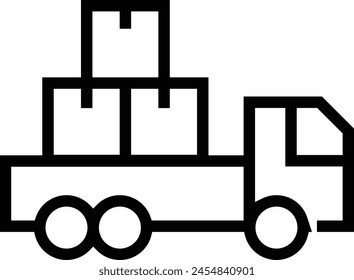 cargo truck icon. Thin linear style design isolated on white background