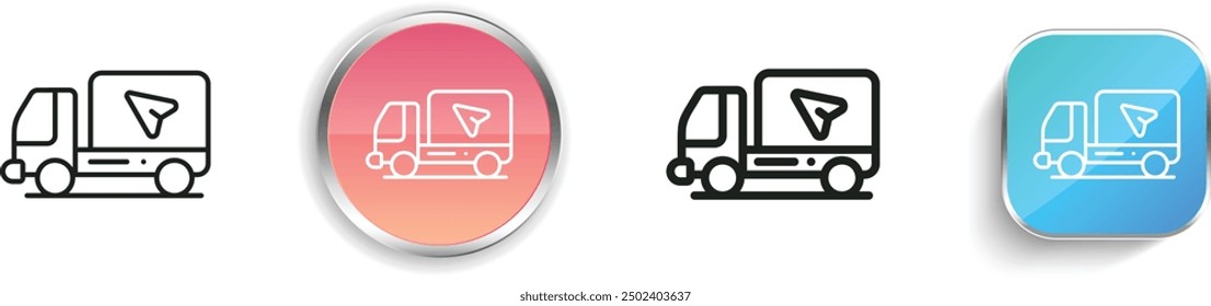 cargo truck icon. Thin Linear, Regular and Button Style Design Isolated On White Background