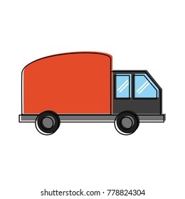 Cargo truck isolated