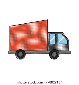Cargo truck isolated