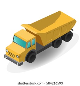 Cargo Truck isolated. Flat 3d isometric high quality icon. Vector file